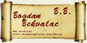 Bogdan Bekvalac vizit kartica